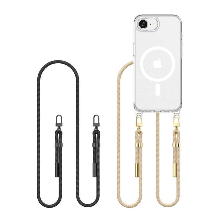 FlexAir Chain MagSafe dėklas iPhone 16 – juoda/smėlio