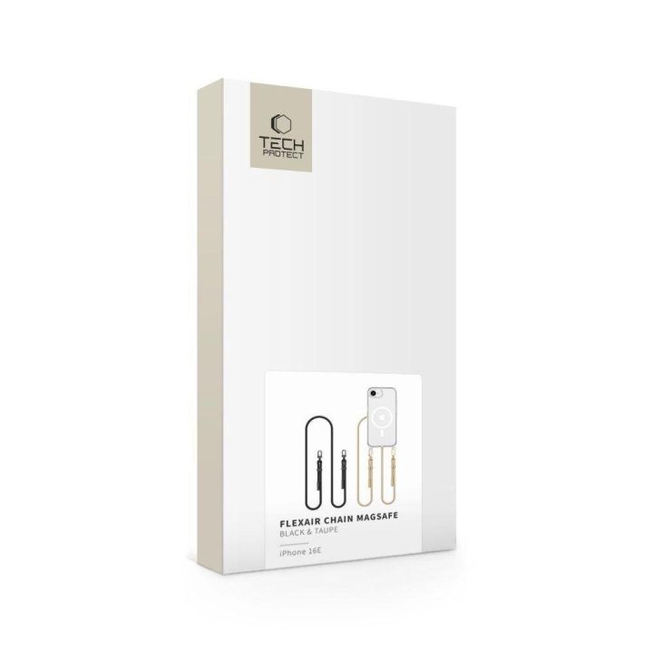 FlexAir Chain MagSafe dėklas iPhone 16 – juoda/smėlio