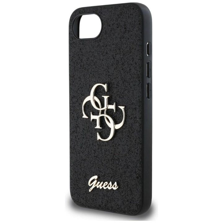Guess blizgus juodas 4G dėklas iPhone 16e