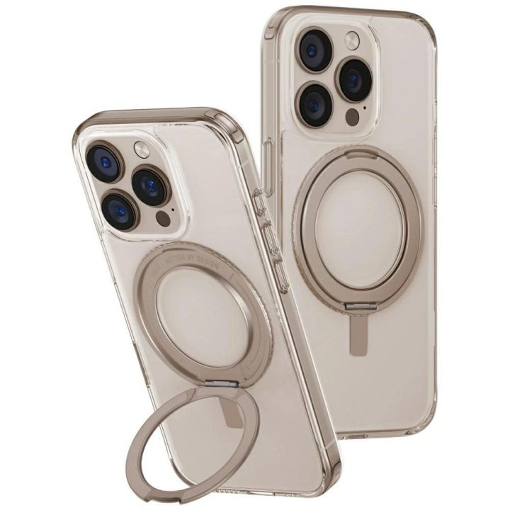 Uniq Swivix 360° pasukamas dėklas su atrama iPhone 16, auksinis