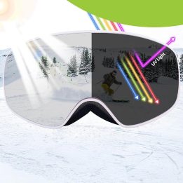 Rožiniai vaikiški slidinėjimo akiniai Qunature (M/L dydis)