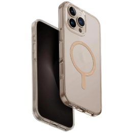 Uniq Clario MagClick įkrovimo dėklas iPhone 16 Pro Max – skaidrus auksinis