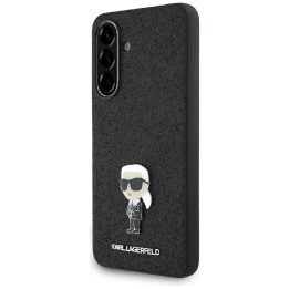 Karl Lagerfeld blizgus metalinis dėklas Samsung Galaxy A56 – juodas