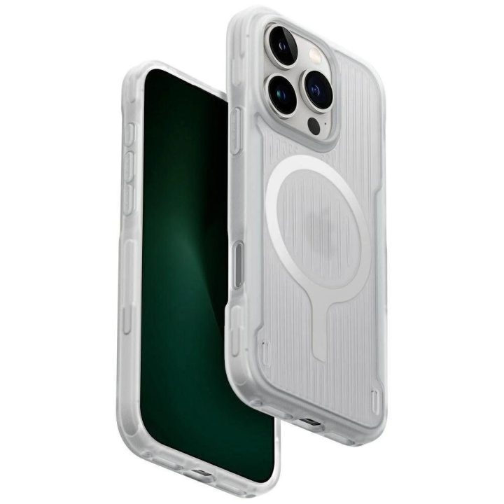 Uniq Combat Active Magclick įkrovimo dėklas iPhone 16 Pro, baltas