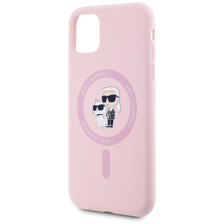 Karl Lagerfeld silikoninis dėklas MagSafe iPhone 11 – rožinis