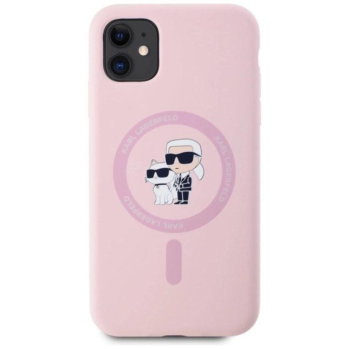 Karl Lagerfeld silikoninis dėklas MagSafe iPhone 11 – rožinis