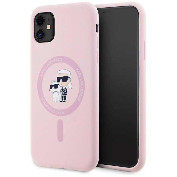 Karl Lagerfeld silikoninis dėklas MagSafe iPhone 11 – rožinis