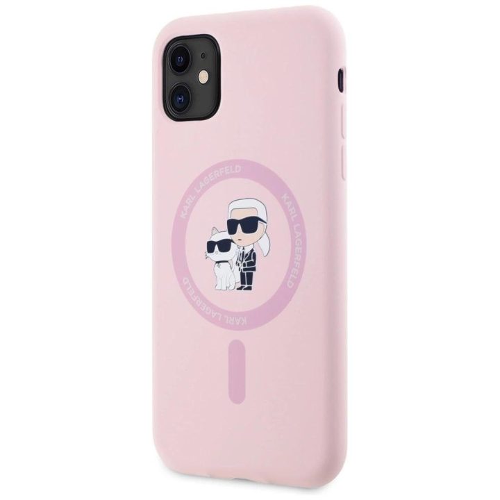 Karl Lagerfeld silikoninis dėklas MagSafe iPhone 11 – rožinis