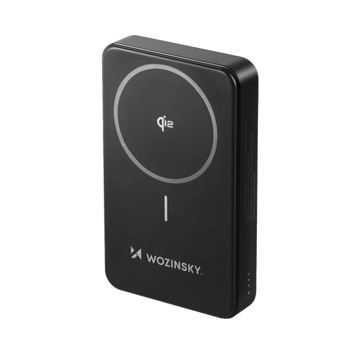 Išorinė baterija 10000 mAh, 22.5W, Qi2, su stovu, juoda