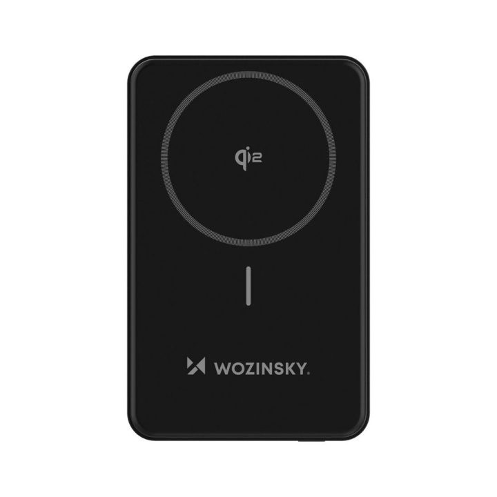 Išorinė baterija 10000 mAh, 22.5W, Qi2, su stovu, juoda