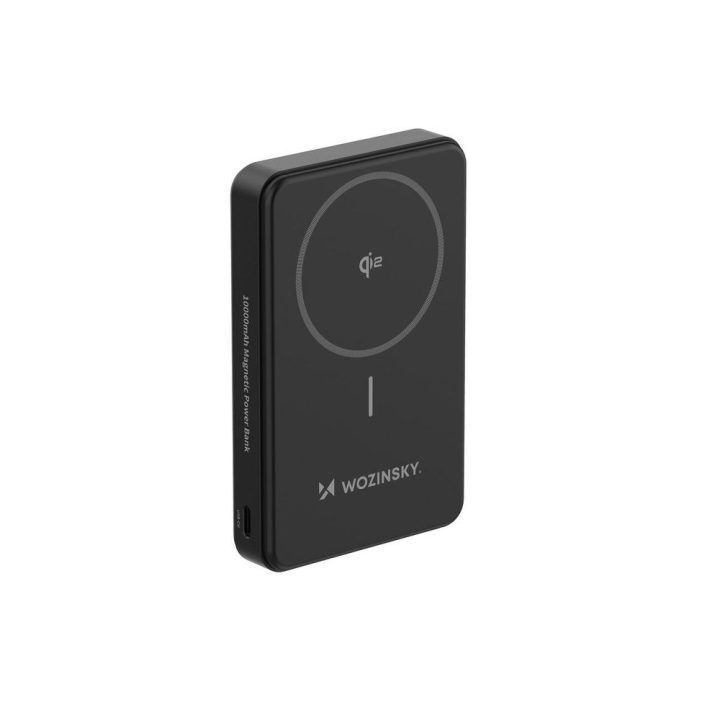 Išorinė baterija 10000 mAh, 22.5W, Qi2, su stovu, juoda