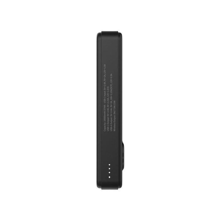 Išorinė baterija 10000 mAh, 22.5W, Qi2, su stovu, juoda