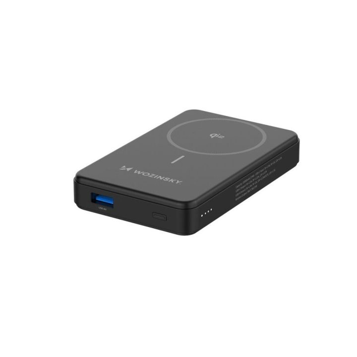 Išorinė baterija 10000 mAh, 22.5W, Qi2, su stovu, juoda