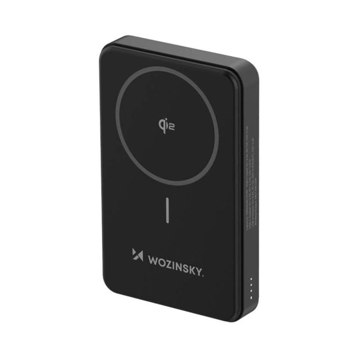 Išorinė baterija 10000 mAh, 22.5W, Qi2, su stovu, juoda