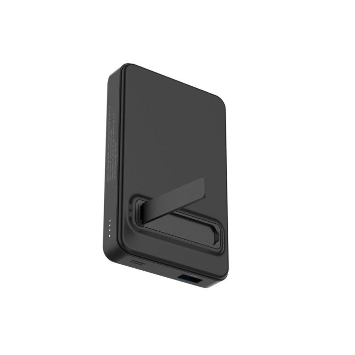 Išorinė baterija 10000 mAh, 22.5W, Qi2, su stovu, juoda