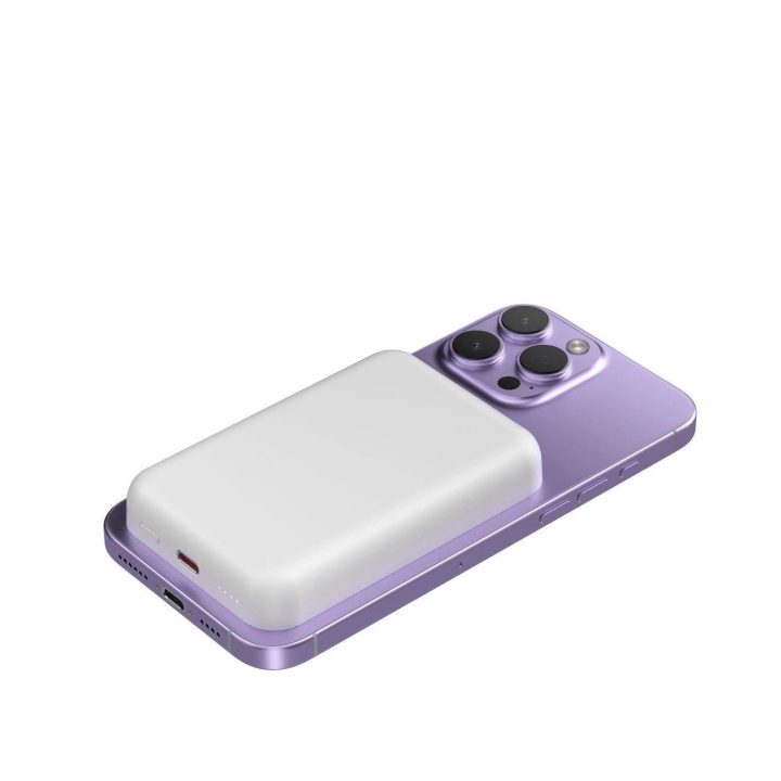 Magnetinė išorinė baterija 10,000 mAh – balta