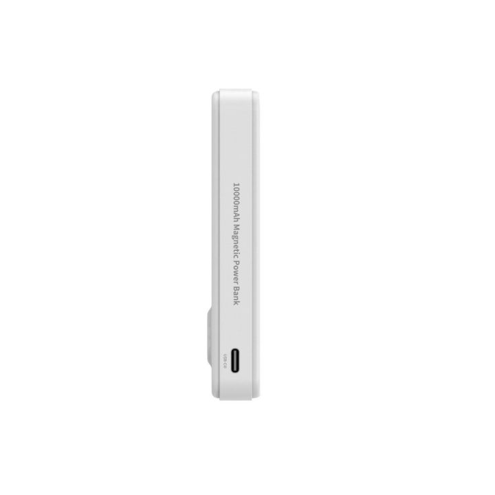 10000 mAh išorinė baterija, 22.5W, Qi2, su stovu, balta