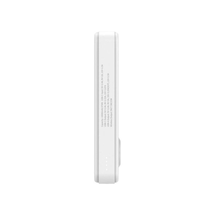 10000 mAh išorinė baterija, 22.5W, Qi2, su stovu, balta