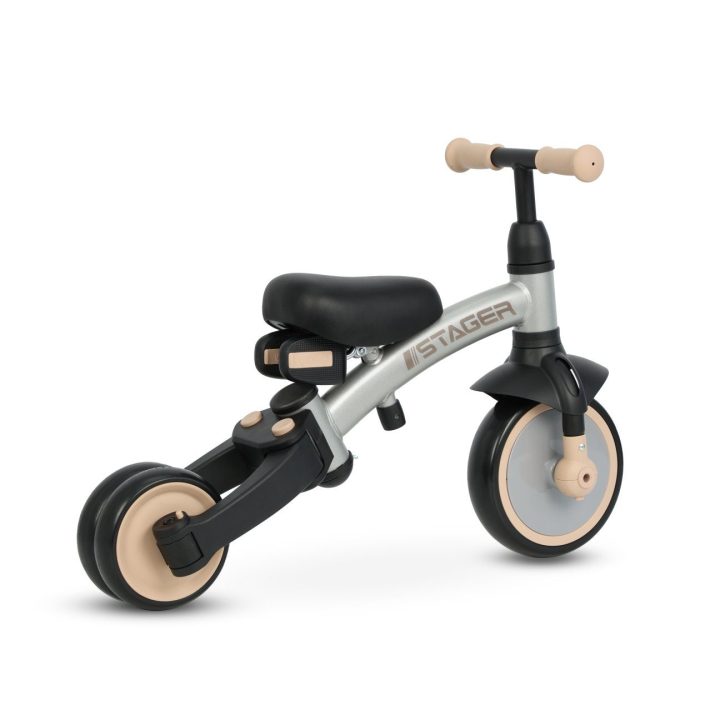 Triratukas vaikams Milly Mally Stager 3in1, sidabrinis