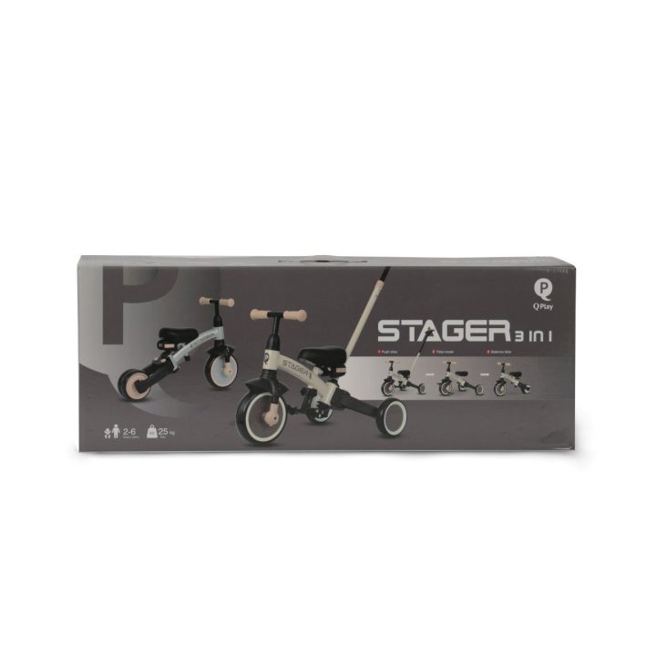 Triratukas vaikams Milly Mally Stager 3in1, sidabrinis