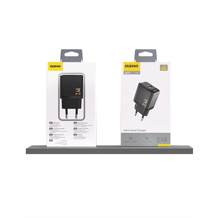 A23 2.4A USB įkroviklis – juodas