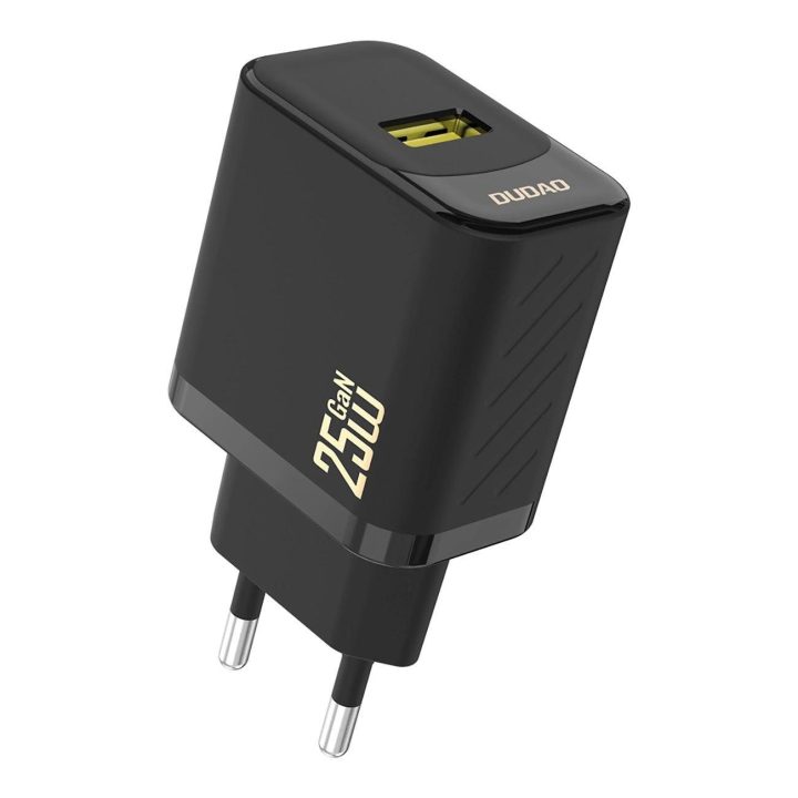 25W GaN USB-A įkroviklis – juodas