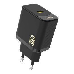 30W GaN USB-C sieninis įkroviklis (juodas)