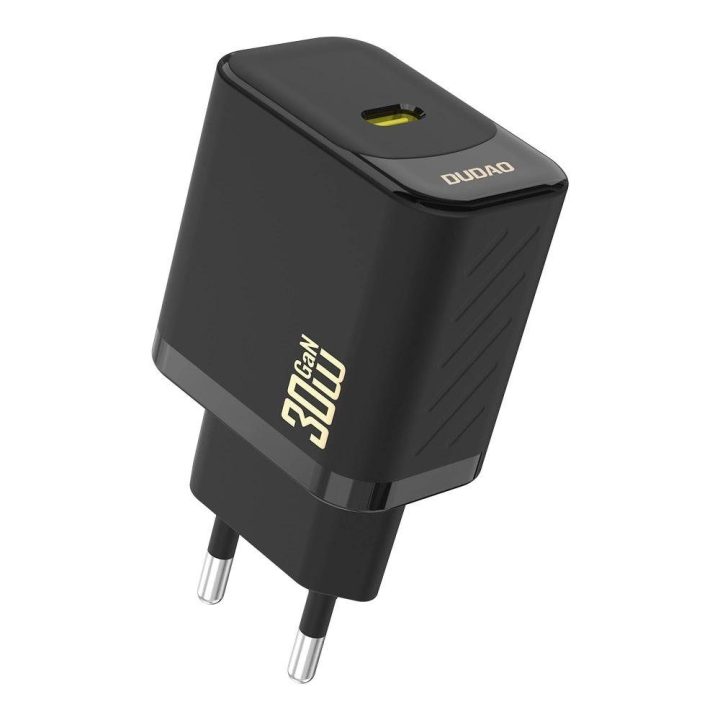 30W GaN USB-C sieninis įkroviklis (juodas)