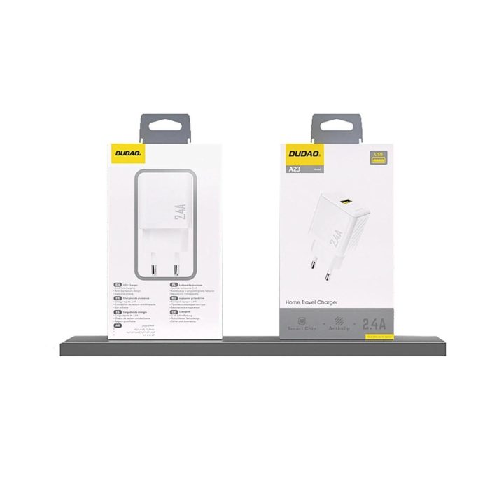 A23 2.4A USB įkroviklis – baltas