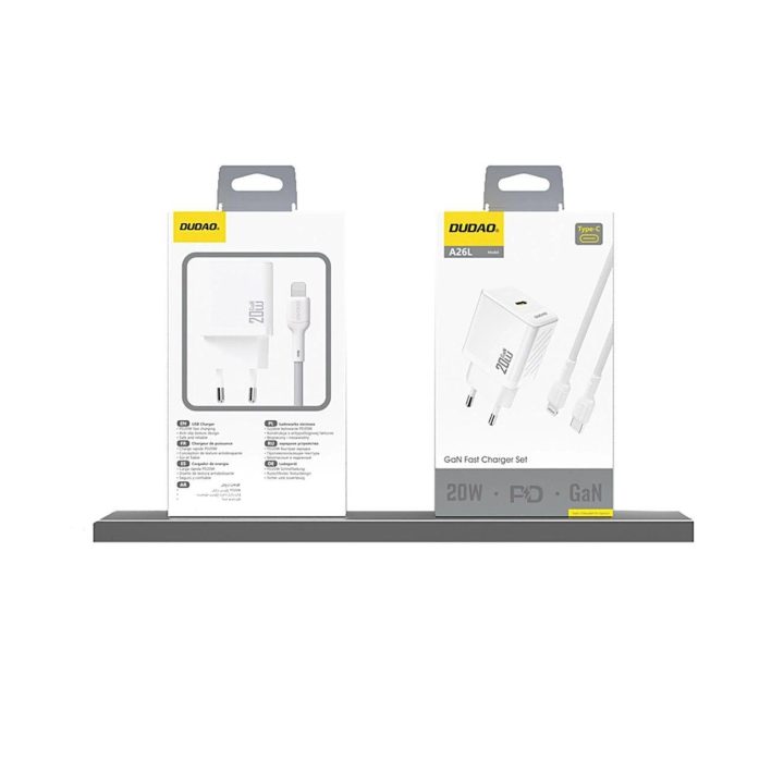 A26 PD 20W GaN USB-C įkroviklis – baltas