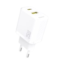 25W USB-A ir USB-C įkroviklis (balta)
