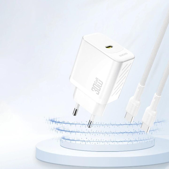 30W GaN USB-C sieninis įkroviklis (baltas)