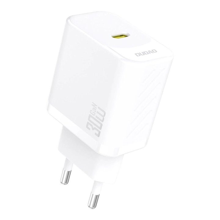 30W GaN USB-C sieninis įkroviklis (baltas)