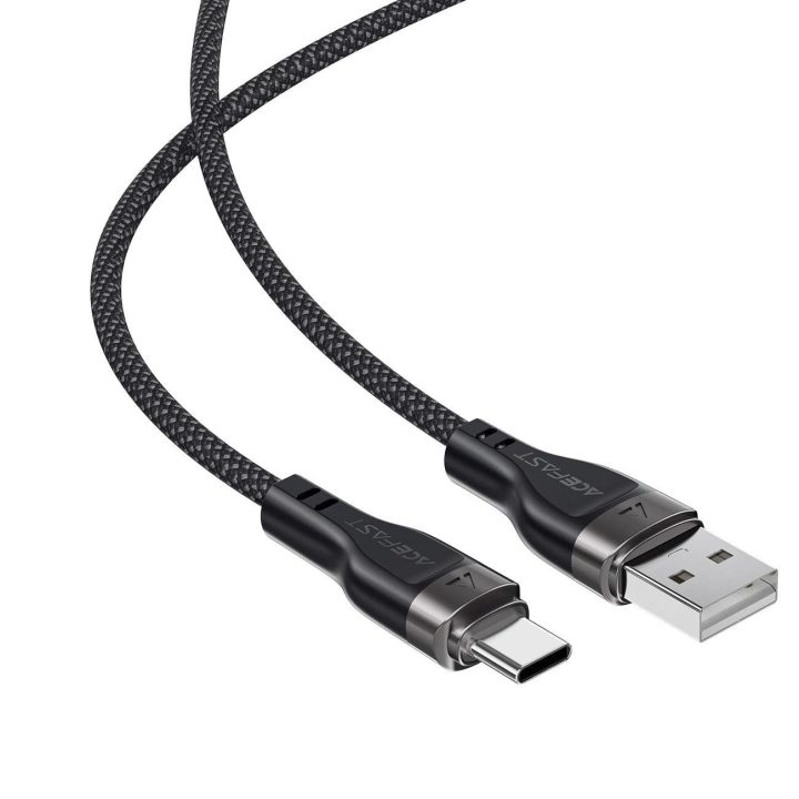 Acefast C11-04 USB-A į USB-C 3A kabelis 1,2 m, magnetinis, juodas