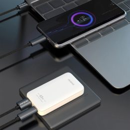 Itin plonas 65W GaN sieninis įkroviklis su USB-A / USB-C, baltas