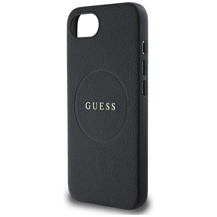 Guess juodas PU odos dėklas su MagSafe iPhone 16e
