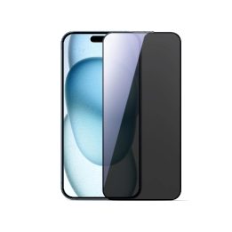 Privatumo apsauginis stiklas 2.5D, juodas, iPhone 15/16 Plus