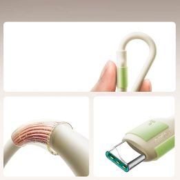 3A USB-A į USB-C laidas su šviečiančiu galu, 1.2 m, smėlio spalvos