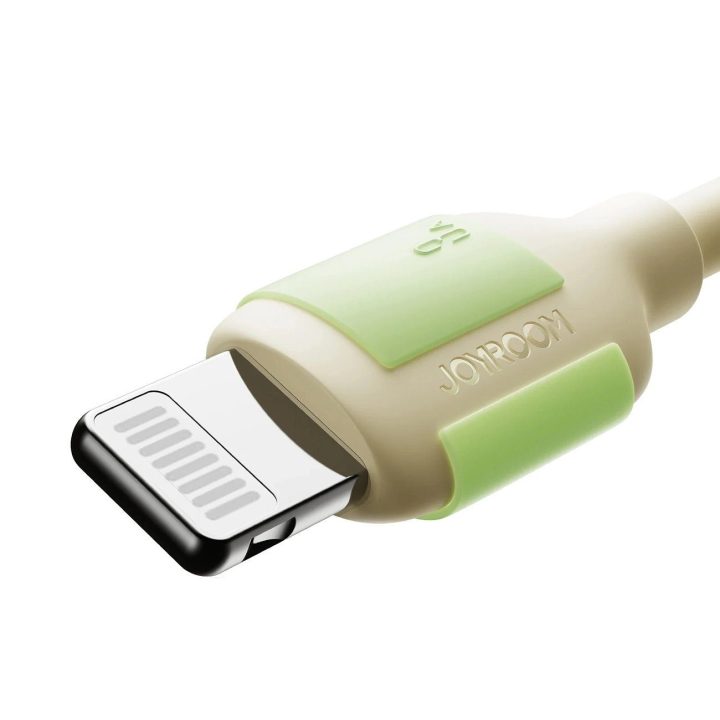 3A USB-A į Lightning įkrovimo laidas su šviečiančiu galu, 2 m, smėlio spalvos