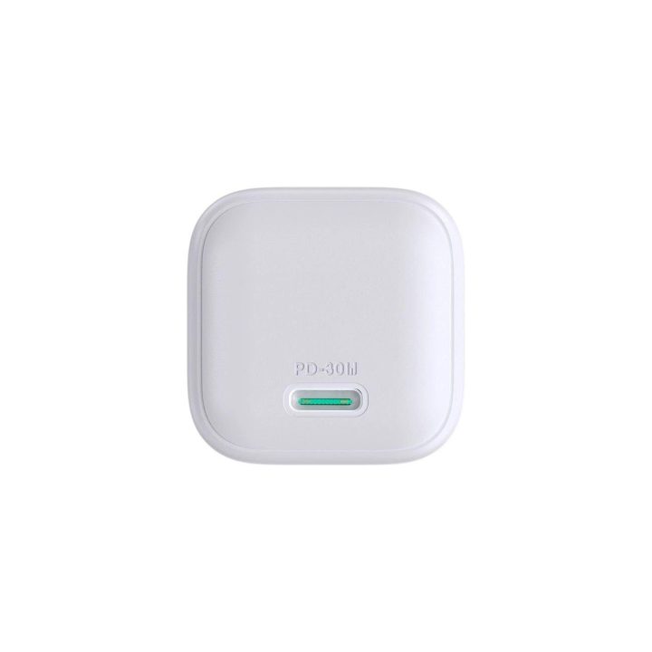 30W GaN USB-C sieninis įkroviklis (baltas)