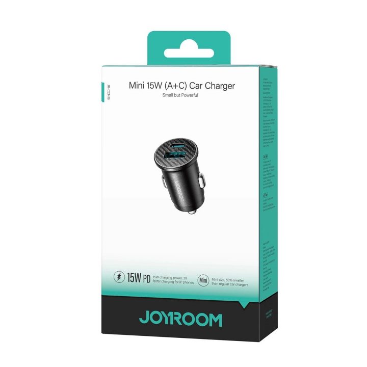 mini 15W automobilinis įkroviklis (juodas)