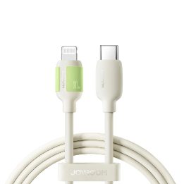 30W USB-C – Lightning laidas su šviečiančiu galu, 2 m, smėlio spalvos
