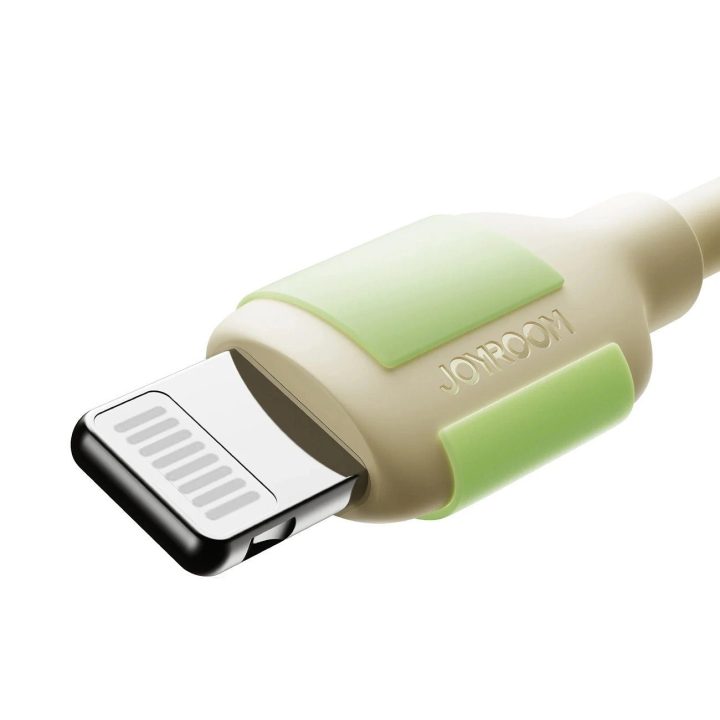 30W USB-C – Lightning laidas su šviečiančiu galu, 2 m, smėlio spalvos