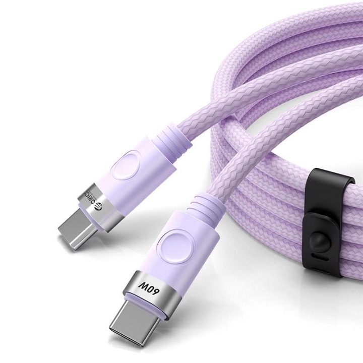 Orico 60W USB-C į USB-C įkrovimo laidas, 1 m, violetinis