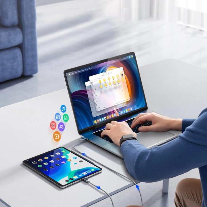 Orico 100W USB-C į USB-C įkrovimo laidas, 1 m, baltas