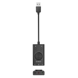 Orico SC2 išorinė daugiafunkcė garso plokštė su USB-A, juoda