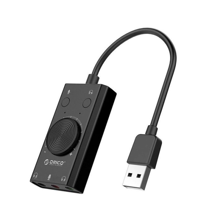 Orico SC2 išorinė daugiafunkcė garso plokštė su USB-A, juoda