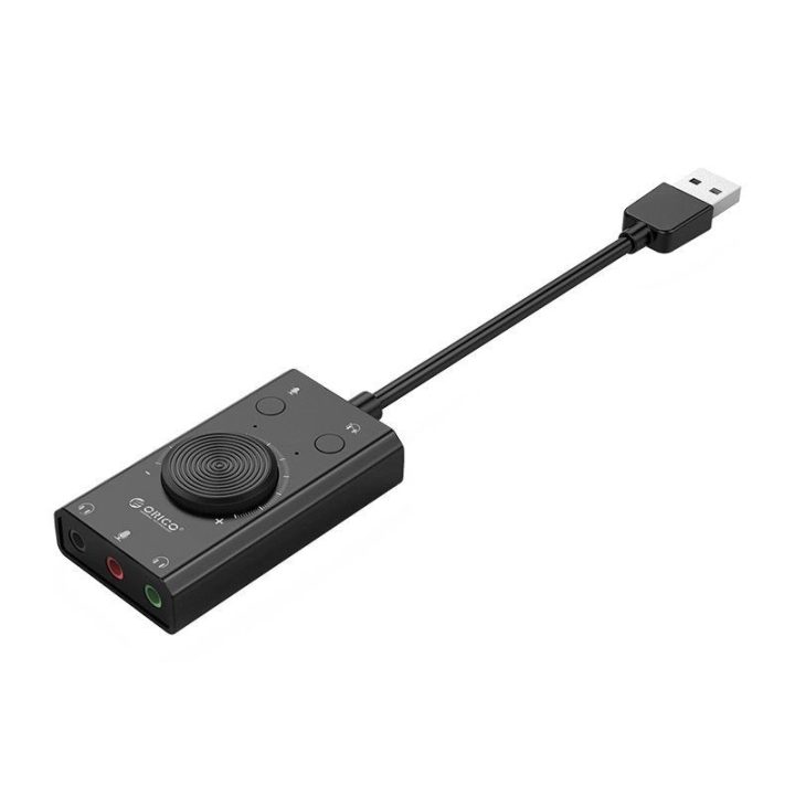 Orico SC2 išorinė daugiafunkcė garso plokštė su USB-A, juoda