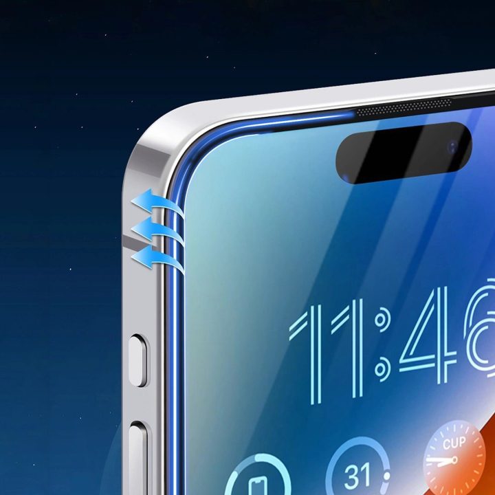 Grūdintas stiklas “ su antirefleksine danga, skirtas iPhone 15 Plus / 16 Plus