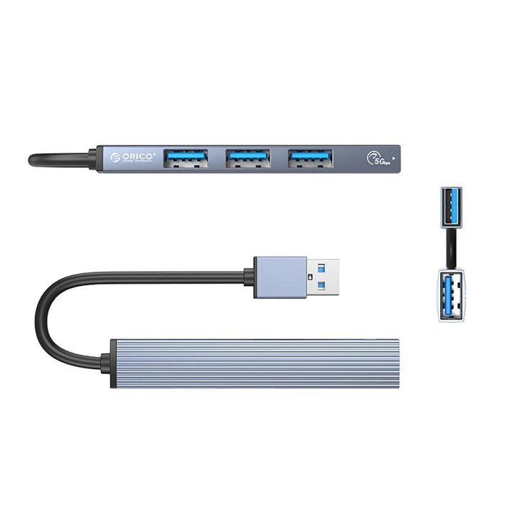 USB šakotuvas Orico AH-A13, 1x USB 3.0, 3x USB 2.0, pilkas